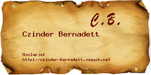 Czinder Bernadett névjegykártya